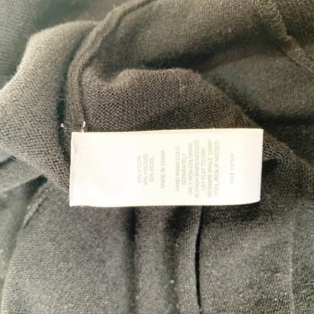 Express Black Wool Blend Open Front Draped Cardigan Sweater‎ Medium